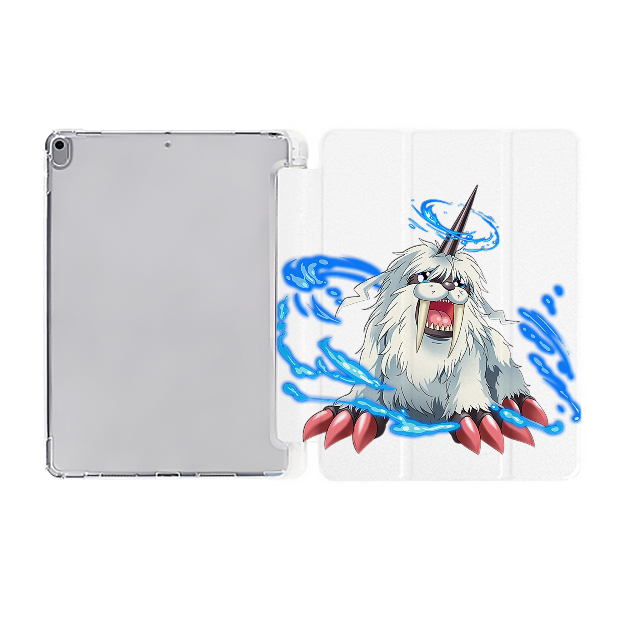 （画像用） Digimon デジタルモンスター/デジモン IPad ケース ペン収納付き 三つ折りスタンド PUレザー×シリコン 対応機種9.5/10.5/10.9インチ